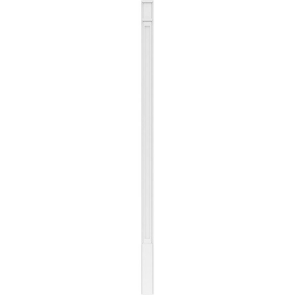 Ekena Millwork Flat Panel PVC Pilaster w/Decorative Capital & Base, 4"W x 96"H x 2"P - PILP04X096FP02-2