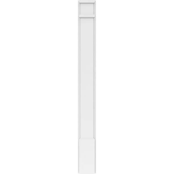 Ekena Millwork Plain PVC Pilaster w/Decorative Capital & Base, 5"W x 48"H x 2"P - PILP05X048SM02-2