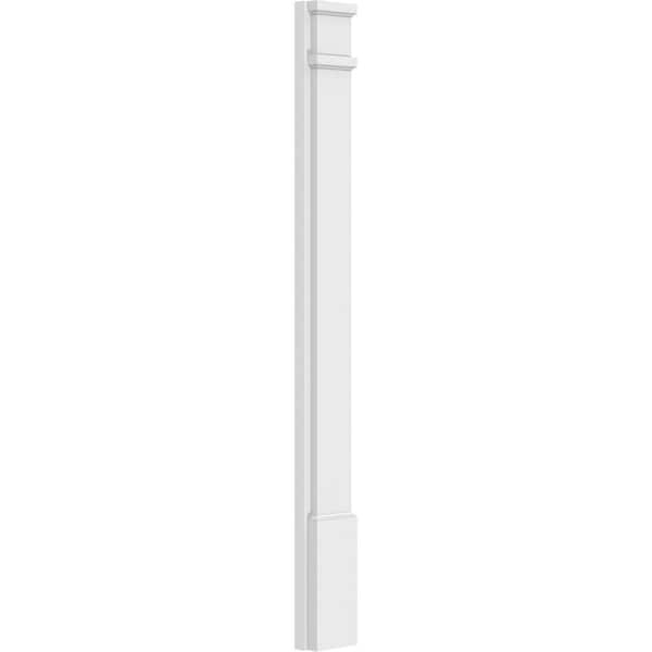Ekena Millwork Plain PVC Pilaster w/Decorative Capital & Base, 5"W x 48"H x 2"P - PILP05X048SM02-2