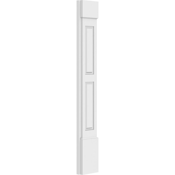 Ekena Millwork Two Equal Raised Panel PVC Pilaster w/Standard Capital & Base, 7"W x 48"H x 2"P - PILP07X048DRP01-2