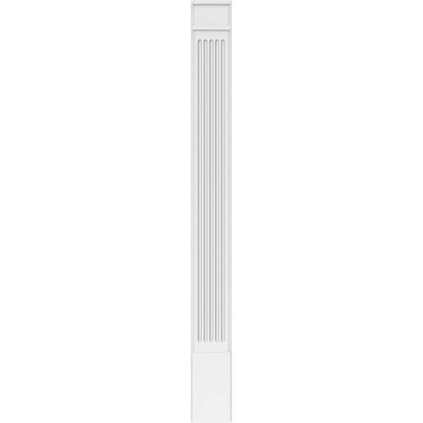 Ekena Millwork Fluted PVC Pilaster w/Decorative Capital & Base, 8W x 82H x 2P, PR - PILP08X082FL02-2