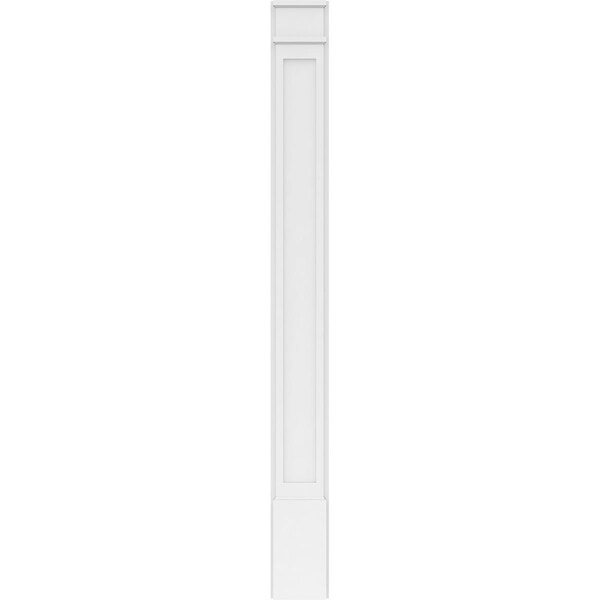 Ekena Millwork Flat Panel PVC Pilaster w/Decorative Capital & Base, 8"W x 82"H x 2"P - PILP08X082FP02-2