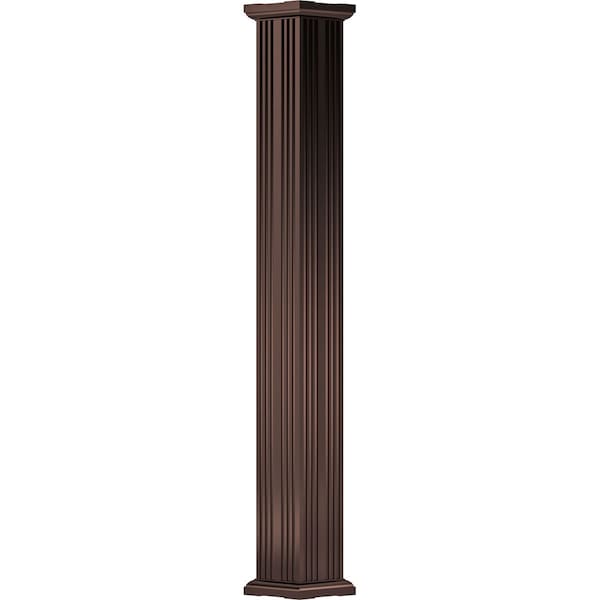 Ekena Millwork 10" x 12' Endura-Aluminum Column, Square Shaft (For Post Wrap Installation), Non-Tapered, FLuted - EA1012INFSETUTU