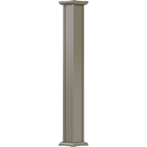 Ekena Millwork 8" x 12' Endura-Aluminum Acadian Style Column, Square Shaft (For Post Wrap Installation) Non-Tapered - EA0812INPSFACAC