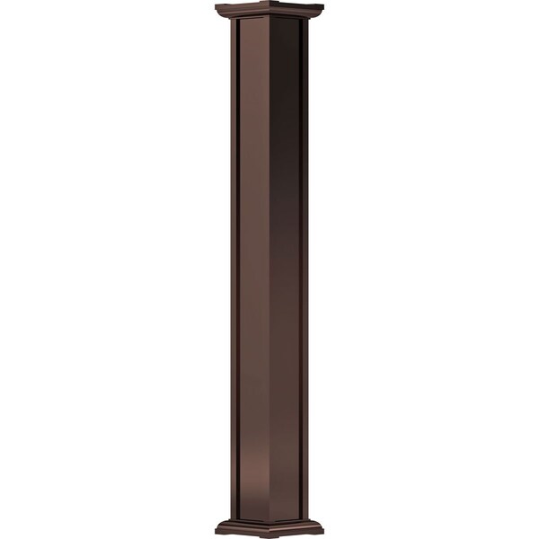 Ekena Millwork 8" x 12' Endura-Aluminum Acadian Style Column, Square Shaft (Load-Bearing 50,000 lbs) Non-Tapered - EA0812ENPSBACAC