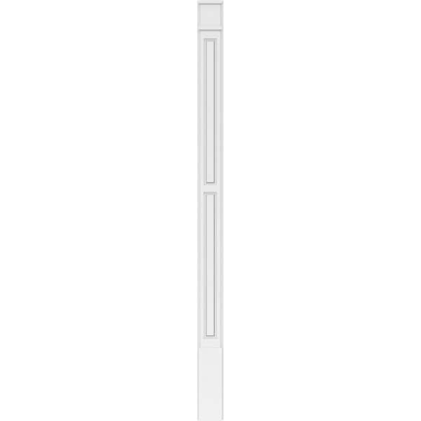 Ekena Millwork Two Equal Raised Panel PVC Pilaster w/Decorative Capital & Base, 6"W x 96"H x 2"P - PILP06X096DRP02-2