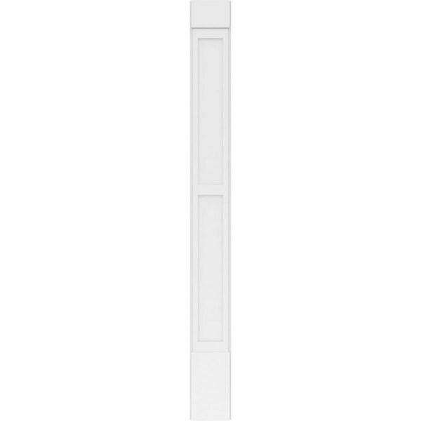 Ekena Millwork Two Equal Flat Panel PVC Pilaster w/Standard Capital & Base, 10W x 102H x 2P, PR - PILP10X102DFP01-2