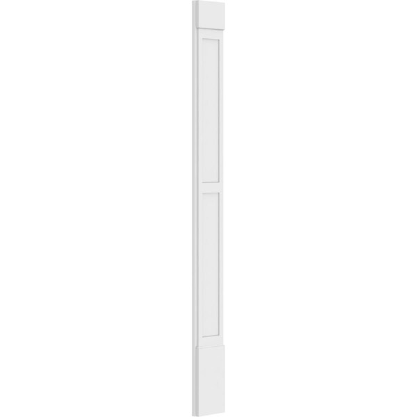 Ekena Millwork Two Equal Flat Panel PVC Pilaster w/Standard Capital & Base, 10W x 102H x 2P, PR - PILP10X102DFP01-2