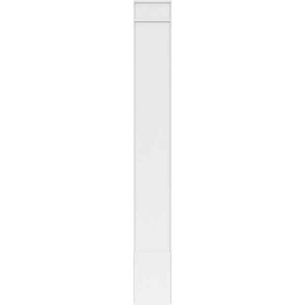 Ekena Millwork Plain PVC Pilaster w/Decorative Capital & Base, 12"W x 96"H x 2"P - PILP12X096SM02-2