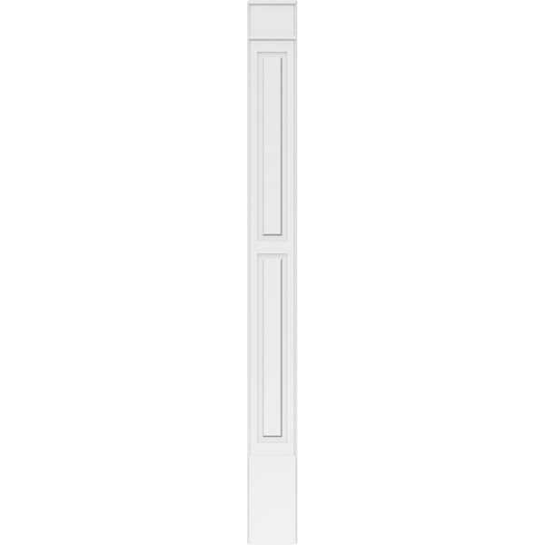 Ekena Millwork Two Equal Raised Panel PVC Pilaster w/Decorative Capital & Base, 10"W x 108"H x 2"P - PILP10X108DRP02-2
