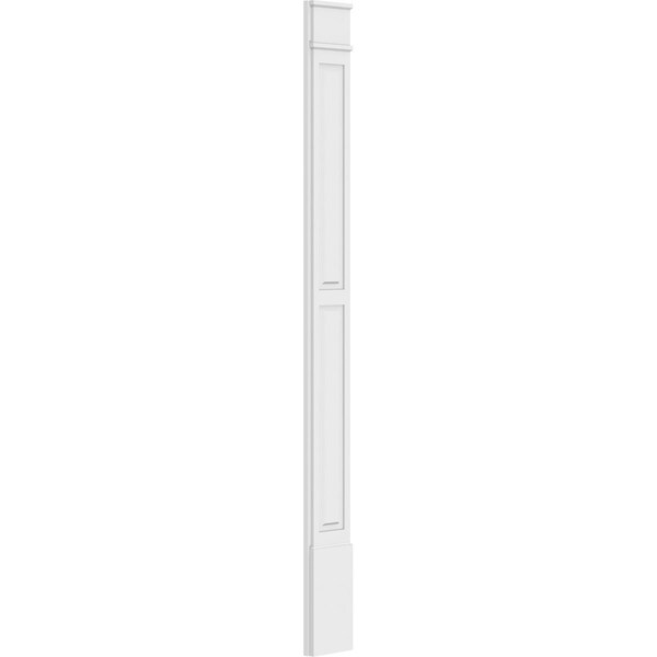 Ekena Millwork Two Equal Raised Panel PVC Pilaster w/Decorative Capital & Base, 10"W x 108"H x 2"P - PILP10X108DRP02-2