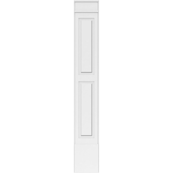 Ekena Millwork Two Equal Raised Panel PVC Pilaster w/Decorative Capital & Base, 12"W x 82"H x 2"P - PILP12X082DRP02-2