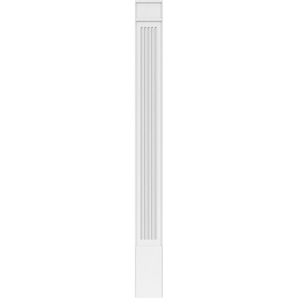 Ekena Millwork Fluted PVC Pilaster w/Decorative Capital & Base, 9W x 96H x 2P, PR - PILP09X096FL02-2