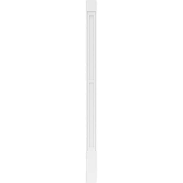 Ekena Millwork Two Equal Flat Panel PVC Pilaster w/Standard Capital & Base, 5"W x 90"H x 2"P - PILP05X090DFP01-2