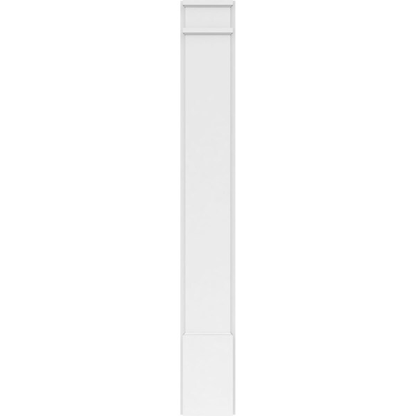 Ekena Millwork Plain PVC Pilaster w/Decorative Capital & Base, 8"W x 60"H x 2"P - PILP08X060SM02-2