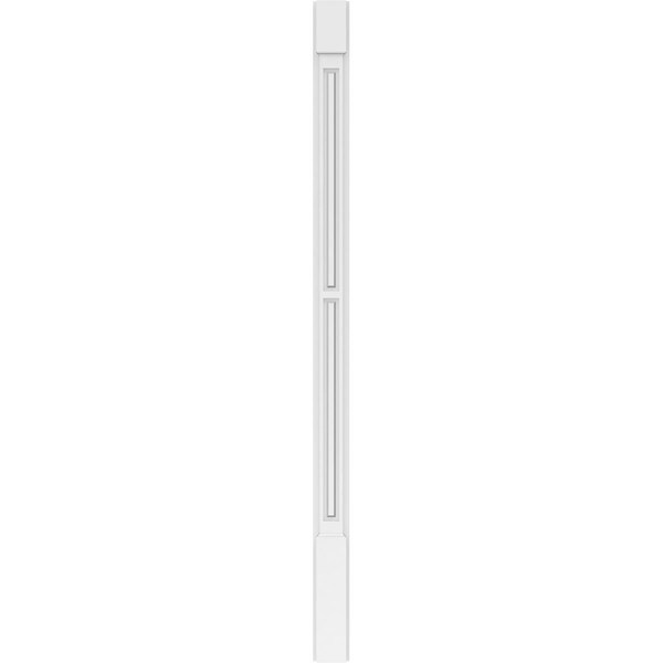 Ekena Millwork Two Equal Raised Panel PVC Pilaster w/Standard Capital & Base, 4"W x 72"H x 2"P - PILP04X072DRP01-2