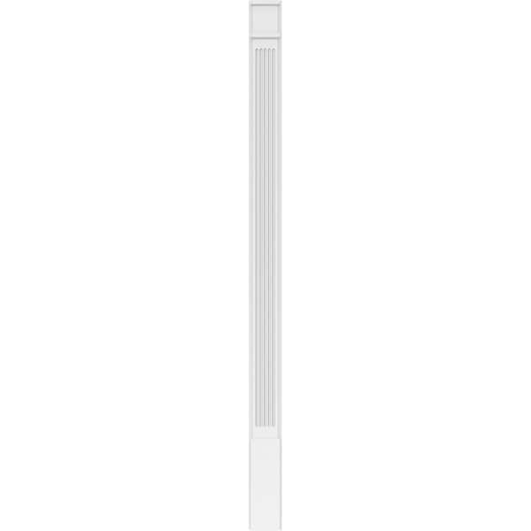 Ekena Millwork Fluted PVC Pilaster w/Decorative Capital & Base, 6"W x 96"H x 2"P - PILP06X096FL02-2