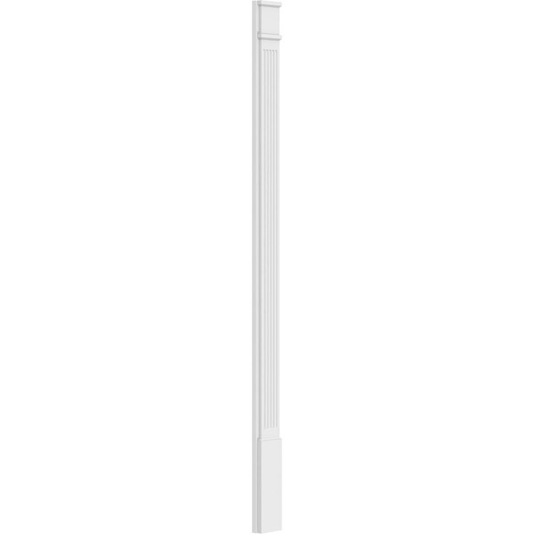 Ekena Millwork Fluted PVC Pilaster w/Decorative Capital & Base, 6"W x 96"H x 2"P - PILP06X096FL02-2