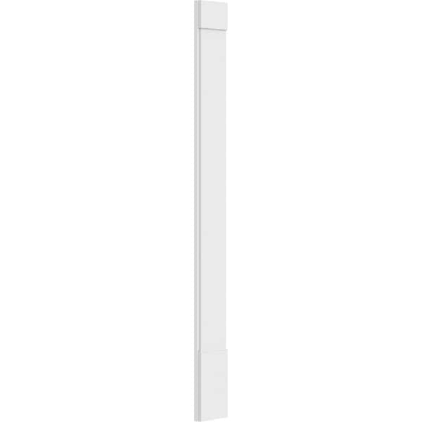 Ekena Millwork Plain PVC Pilaster w/Standard Capital & Base, 10"W x 102"H x 2"P - PILP10X102SM01-2