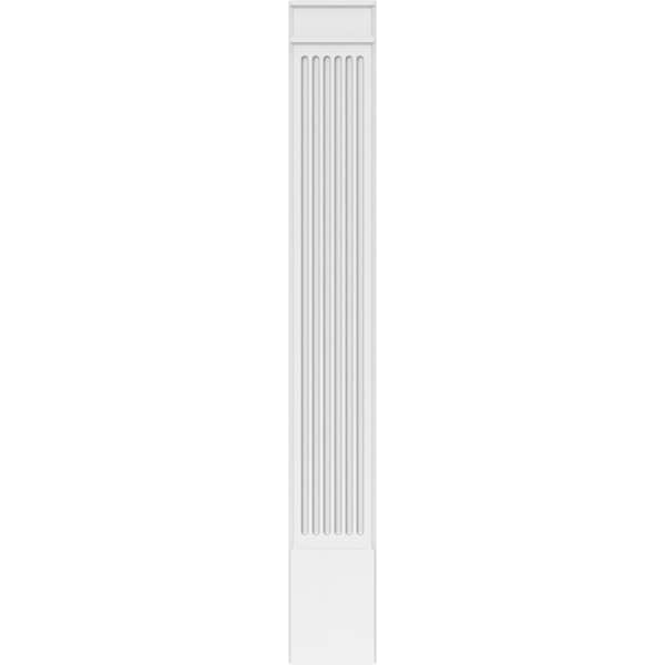 Ekena Millwork Fluted PVC Pilaster w/Decorative Capital & Base, 12"W x 90"H x 2"P - PILP12X090FL02-2