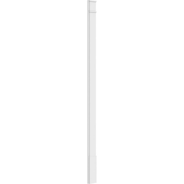 Ekena Millwork Plain PVC Pilaster w/Decorative Capital & Base, 7"W x 120"H x 2"P - PILP07X120SM02-2