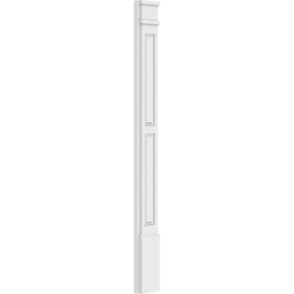 Ekena Millwork Two Equal Raised Panel PVC Pilaster w/Decorative Capital & Base, 6"W x 60"H x 2"P - PILP06X060DRP02-2