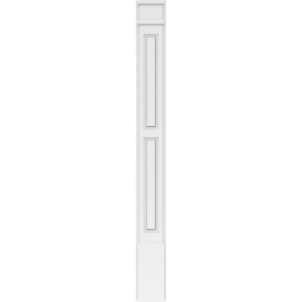 Ekena Millwork Two Equal Raised Panel PVC Pilaster w/Decorative Capital & Base, 6"W x 60"H x 2"P - PILP06X060DRP02-2