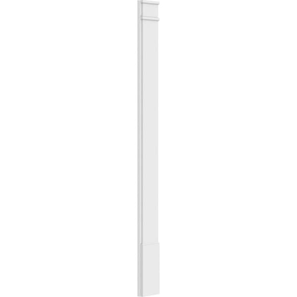 Ekena Millwork Plain PVC Pilaster w/Decorative Capital & Base, 8"W x 90"H x 2"P - PILP08X090SM02-2
