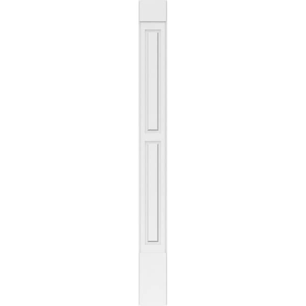 Ekena Millwork Two Equal Raised Panel PVC Pilaster w/Standard Capital & Base, 9"W x 96"H x 2"P - PILP09X096DRP01-2