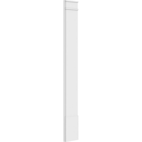 Ekena Millwork Plain PVC Pilaster w/Decorative Capital & Base, 12"W x 90"H x 2"P - PILP12X090SM02-2