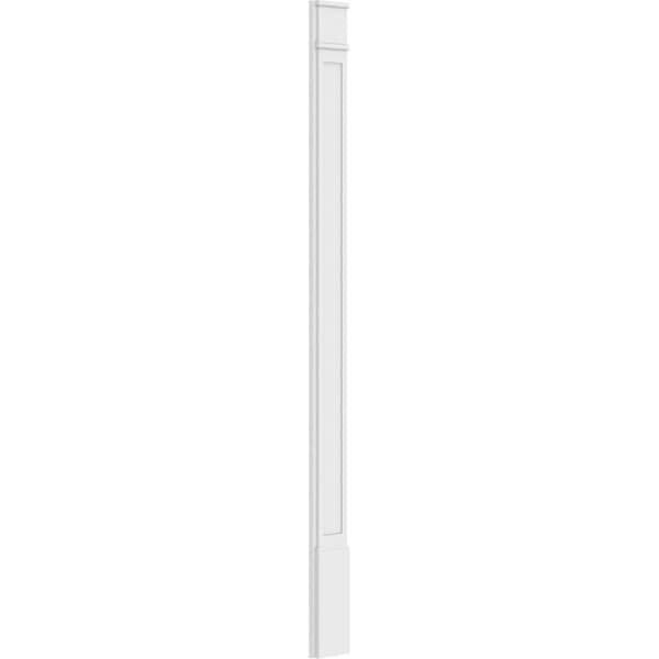 Ekena Millwork Flat Panel PVC Pilaster w/Decorative Capital & Base, 8"W x 108"H x 2"P - PILP08X108FP02-2