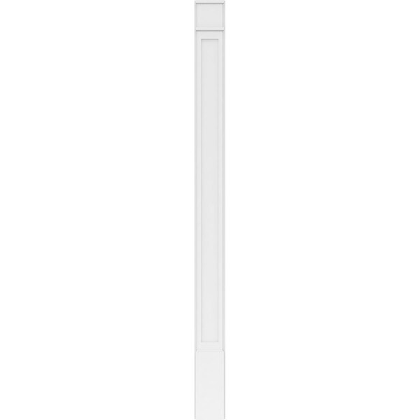 Ekena Millwork Flat Panel PVC Pilaster w/Decorative Capital & Base, 8"W x 108"H x 2"P - PILP08X108FP02-2