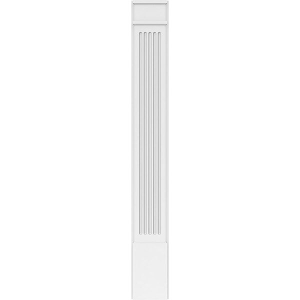 Ekena Millwork Fluted PVC Pilaster w/Decorative Capital & Base, 9W x 72H x 2P, PR - PILP09X072FL02-2