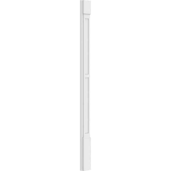 Ekena Millwork Two Equal Flat Panel PVC Pilaster w/Standard Capital & Base, 5"W x 72"H x 2"P - PILP05X072DFP01-2