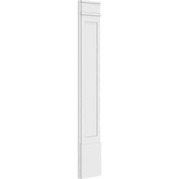 Ekena Millwork Flat Panel PVC Pilaster w/Decorative Capital & Base, 12"W x 72"H x 2"P - PILP12X072FP02-2