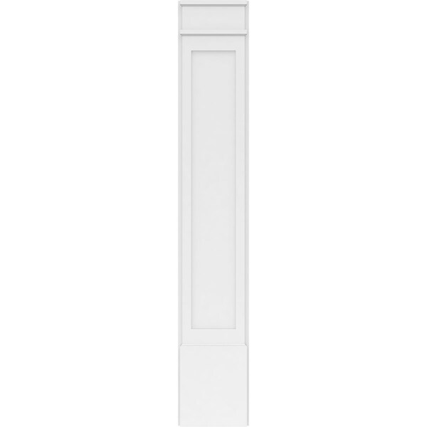 Ekena Millwork Flat Panel PVC Pilaster w/Decorative Capital & Base, 12"W x 72"H x 2"P - PILP12X072FP02-2