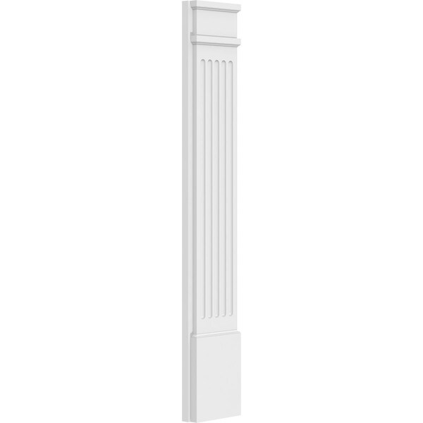 Ekena Millwork Fluted PVC Pilaster w/Decorative Capital & Base, 8"W x 48"H x 2"P - PILP08X048FL02-2