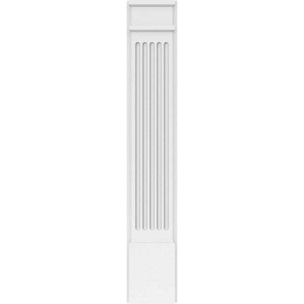 Ekena Millwork Fluted PVC Pilaster w/Decorative Capital & Base, 8"W x 48"H x 2"P - PILP08X048FL02-2