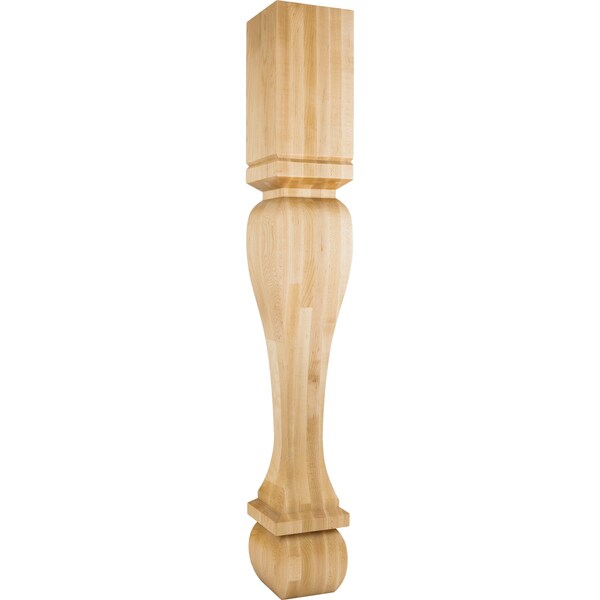 Hardware Resources 6" Wx6"Dx42"H Hard Maple Footed Square Post - P13-6-42-HMP