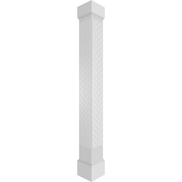 Ekena Millwork Craftsman Classic Square Non-Tapered Herringbone Modern Fretwork Column - CC1010ENHBDMIMI