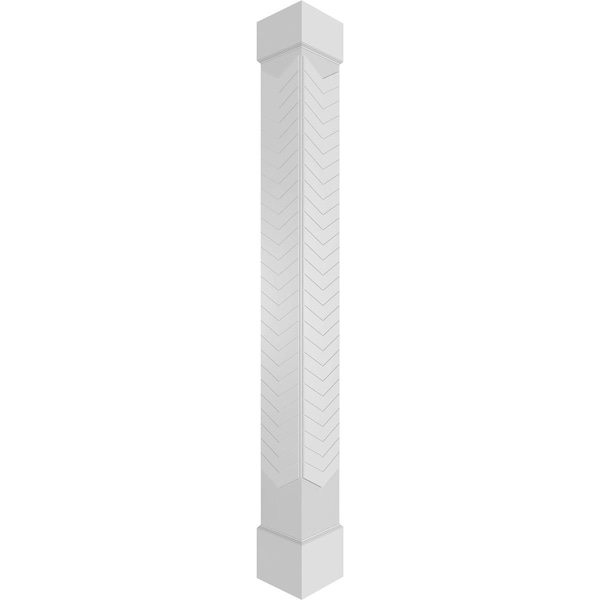Ekena Millwork Craftsman Classic Square Non-Tapered Chevron Modern Fretwork Column - CC1209ENCVDCSCS