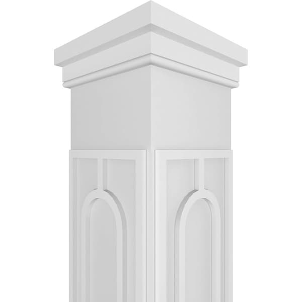 Ekena Millwork Craftsman Classic Square Non-Tapered Calico Fretwork Column w/ Prairie Capital & Prairie Base - CC0809ENCLOPRPR
