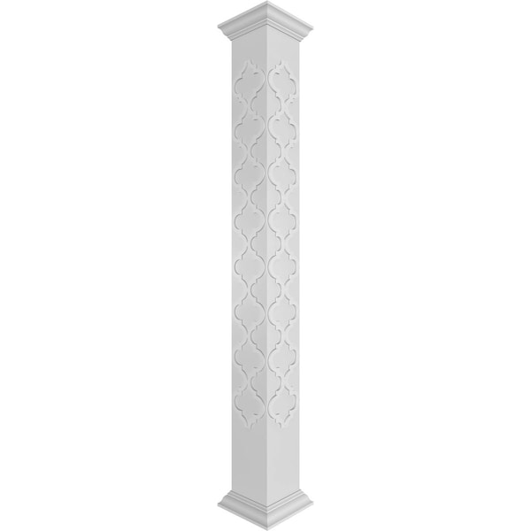 Ekena Millwork Craftsman Classic Square Non-Tapered Large Marrakesh Fretwork Column w/ Crown Capital & Crown Base - CC1008ENMKLCRCR