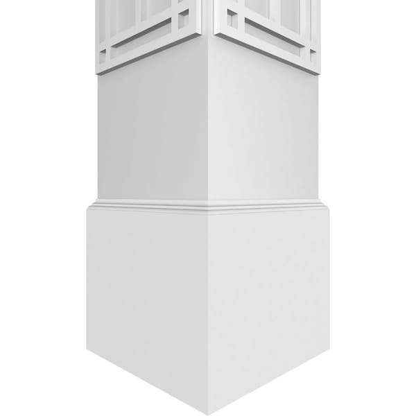Ekena Millwork Craftsman Classic Square Non-Tapered Shaker Fretwork Column w/ Standard Capital & Standard Base - CC1210ENSHKCSCS