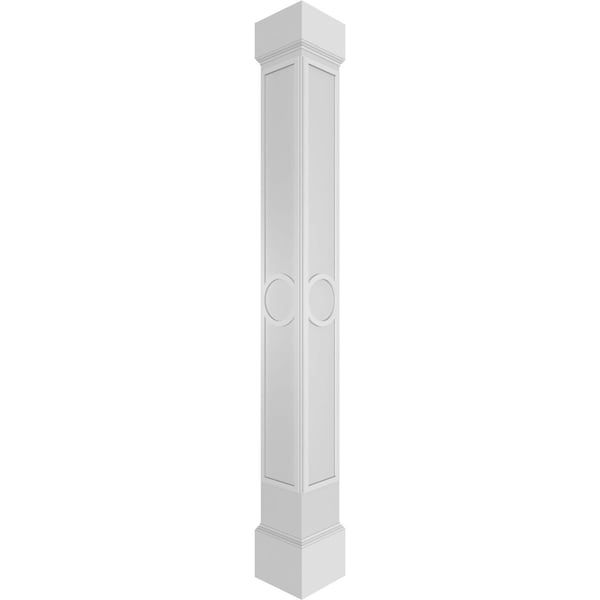 Ekena Millwork Craftsman Classic Square Non-Tapered Arts & Crafts Fretwork Column w/ Mission Capital & Mission Base - CC1210ENACDMIMI