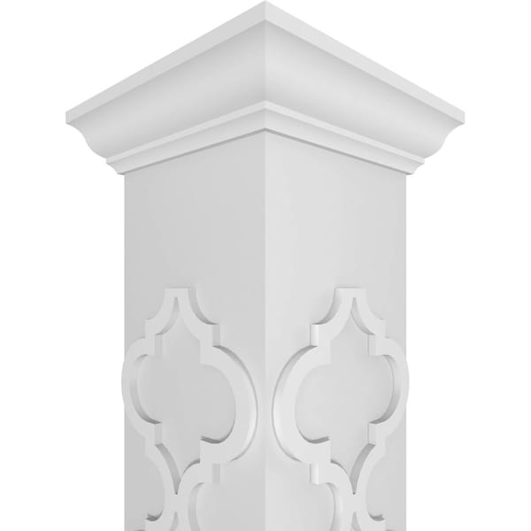 Ekena Millwork Craftsman Classic Square Non-Tapered Large Marrakesh Fretwork Column w/ Crown Capital & Crown Base - CC1009ENMKLCRCR
