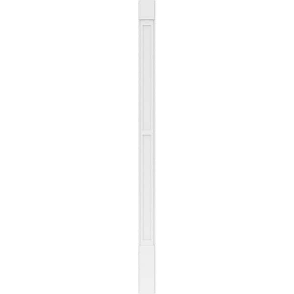 Ekena Millwork Two Equal Flat Panel PVC Pilaster w/Standard Capital & Base, 6"W x 102"H x 2"P - PILP06X102DFP01-2