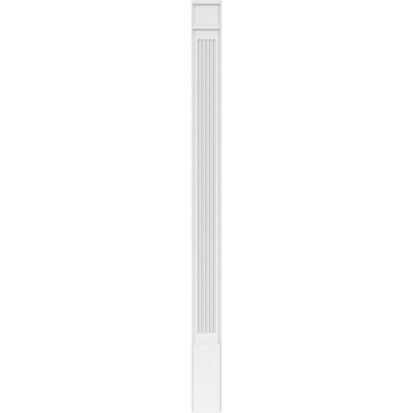 Ekena Millwork Fluted PVC Pilaster w/Decorative Capital & Base, 6"W x 82"H x 2"P - PILP06X082FL02-2