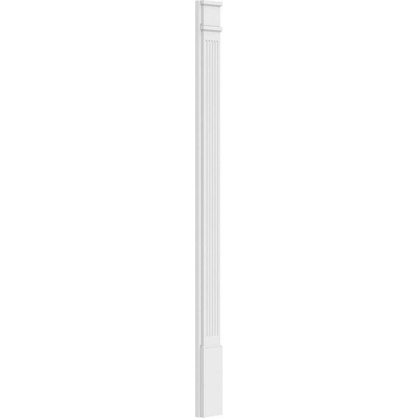 Ekena Millwork Fluted PVC Pilaster w/Decorative Capital & Base, 6"W x 82"H x 2"P - PILP06X082FL02-2