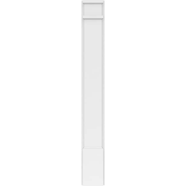 Ekena Millwork Plain PVC Pilaster w/Decorative Capital & Base, 6"W x 48"H x 2"P - PILP06X048SM02-2